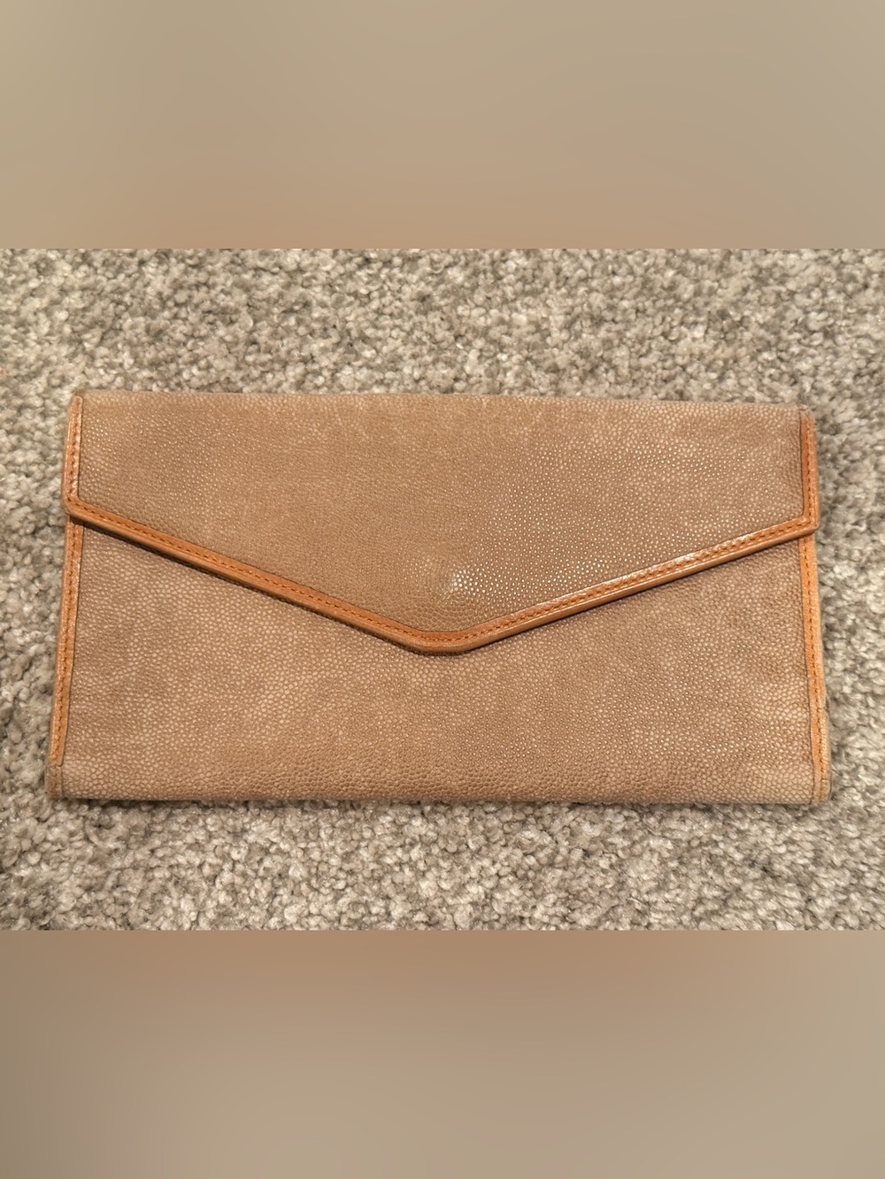 Celine Taupe Suede Continental Wallet with Gold Hardware - Picture 2 of 8